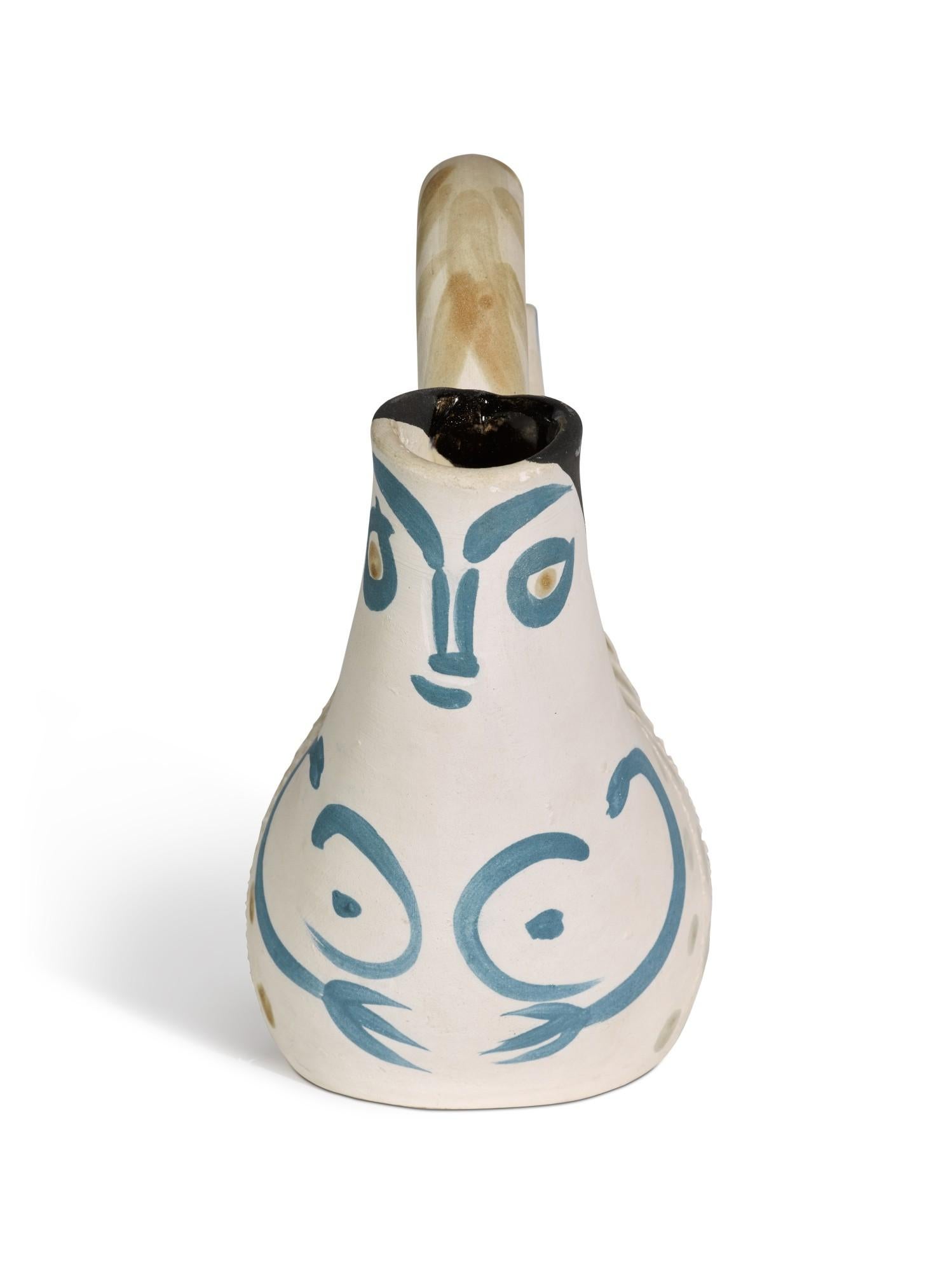 Madoura Ceramic Pitcher, Figure de Proue, Ramié 136 - Sculpture by Pablo Picasso