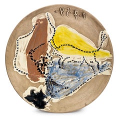 Madoura Ceramic Plate 'Pase de Cape' Ramié 417