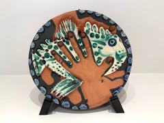 Mains au poisson, by Pablo Picasso, Plate, Ceramic, Animals, Design, Kitchen