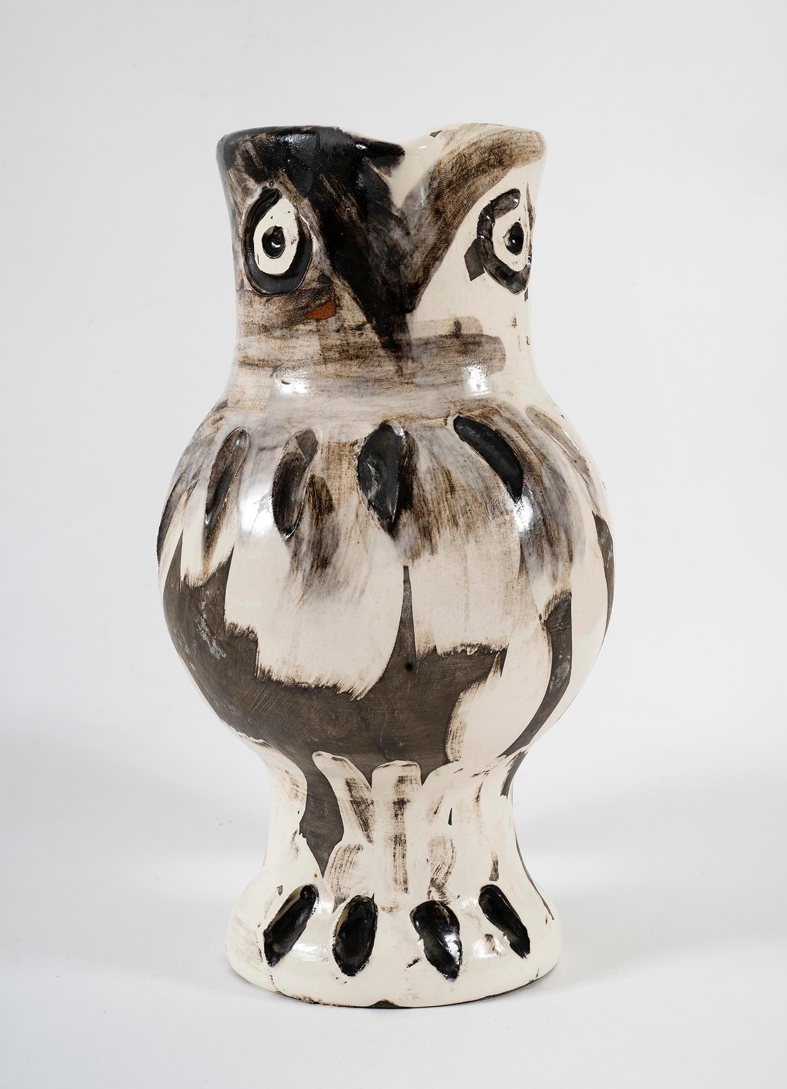 Owl, Picasso, 1960's, ceramic, clay, vase, design, animal, madoura, vallauris - Sculpture by Pablo Picasso