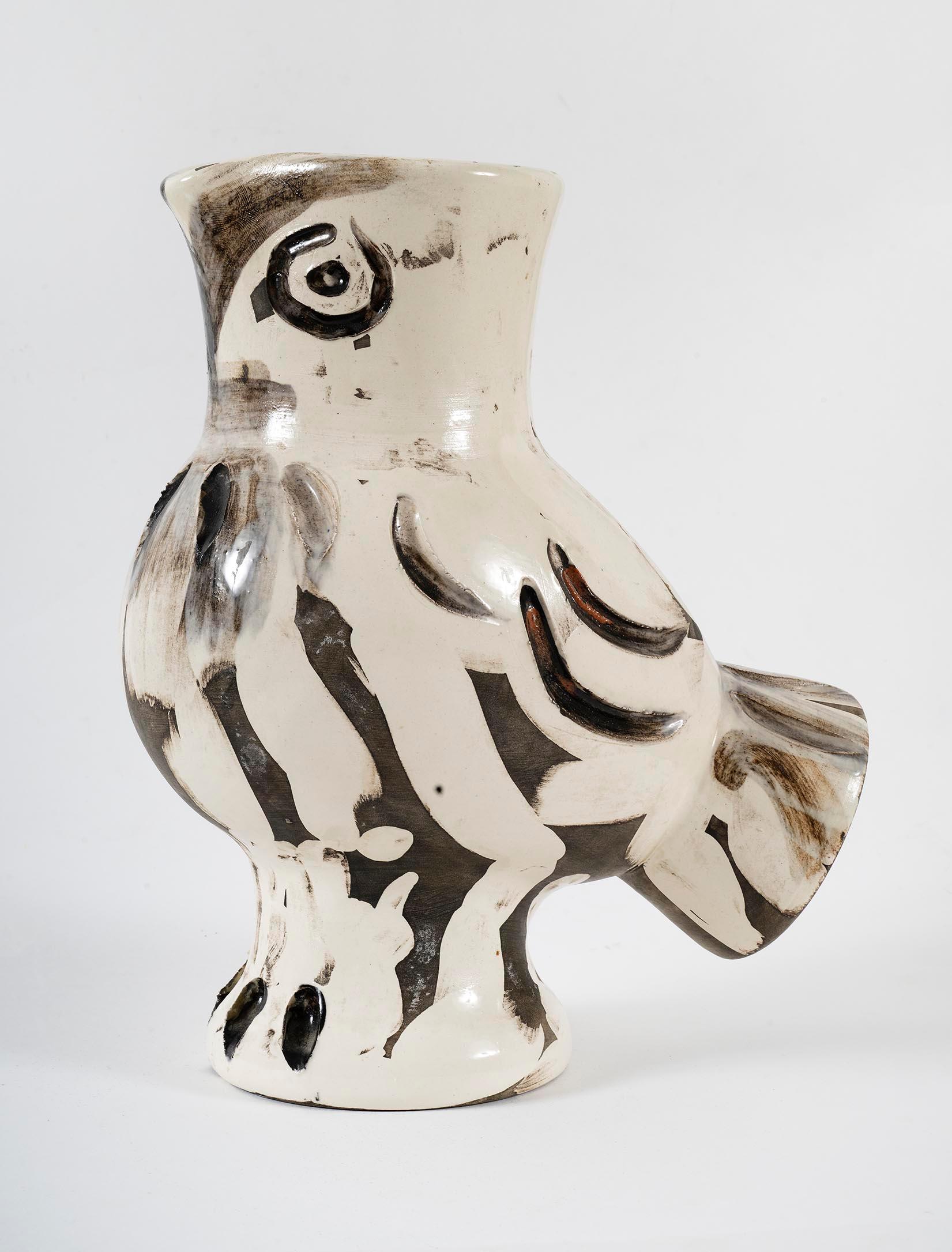 Búho, Picasso, años 60, cerámica, arcilla, jarrón, diseño, animal, madoura, vallauris