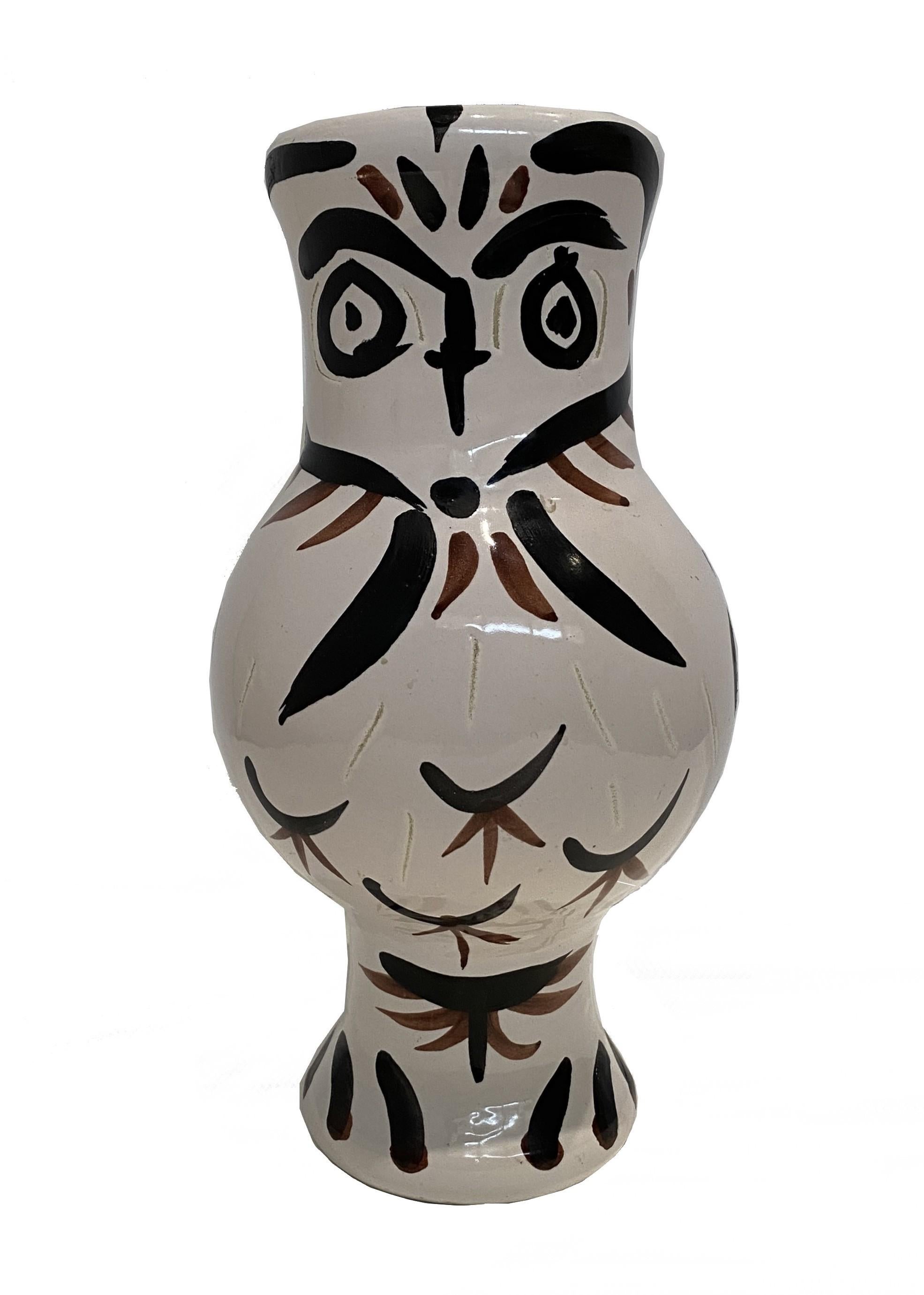 Búho con Plumas - Madoura de Cerámica Original - Ltd to 300 - Catalogo Ramié #122 - Sculpture de Pablo Picasso