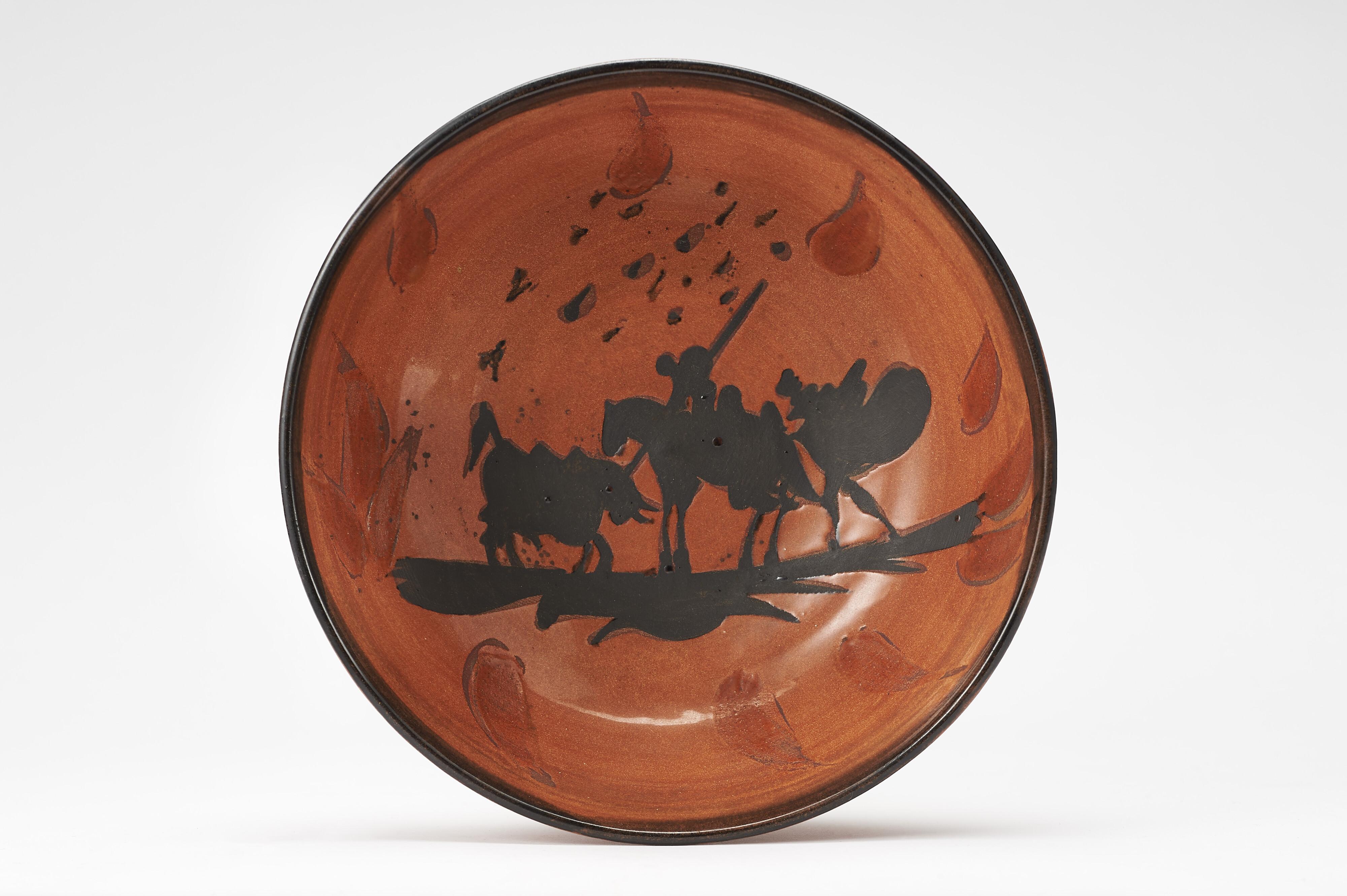 Picador (A.R. 211)
partially glazed ceramic bowl , Edited in 1953
Limited edition of 500 exemplars
marked and numbered ‘Edition Picasso 298/500 Madoura’ (underneath)
Diameter: 6½ in. (16.5 cm.)

Excellent conditions

Literature: A. Ramié, n. 211

A