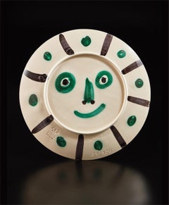 Pablo Picasso Ceramic Dual Side Design AR 356 366 Visage aux palmes Face & Palms