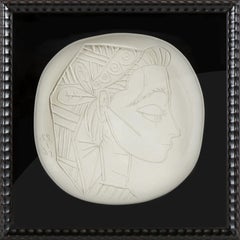 Assiette en céramique Profil de Jacqueline x/100 sculpture art rare Pablo Picasso