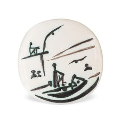 Vintage Pablo Picasso Madoura Ceramic Bowl 'Scéne de plage' Ramié 389