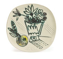 Pablo Picasso Madoura Ceramic Plate 'Bouquet à la pomme' Ramié 307