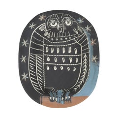 Pablo Picasso Madoura ceramic plate 'Hibou Mat' Ramié 284