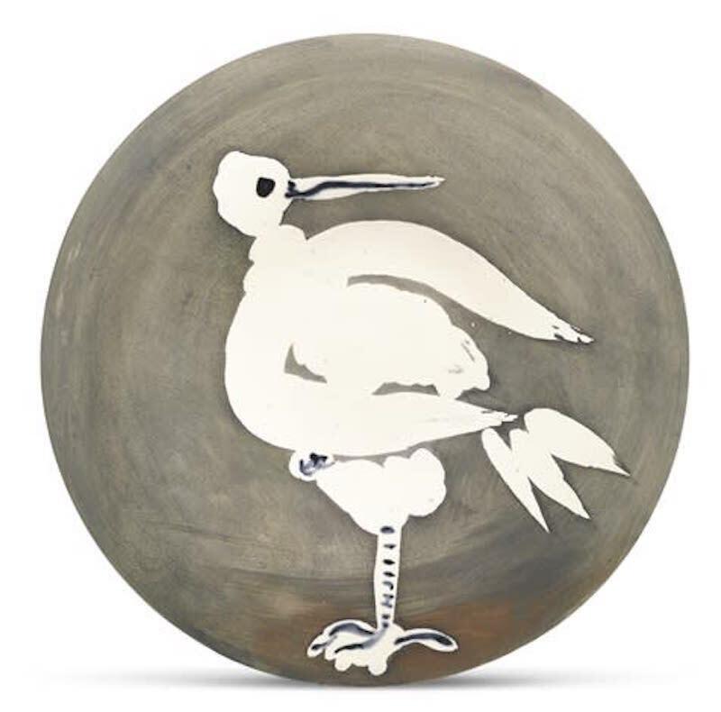 Pablo Picasso Madoura Ceramic Plate 'Oiseau No. 82' Ramié 482