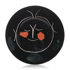 Pablo Picasso Madoura Ceramic Plate 'Service Visage Noir' Ramié 36