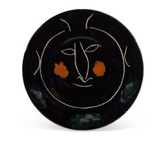 Pablo Picasso Madoura Ceramic Plate 'Service visage noir' Ramié 43