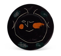 Pablo Picasso Madoura Ceramic Plate 'Service visage noir' Ramié 46