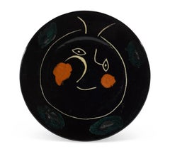 Pablo Picasso Madoura Ceramic Plate 'Service visage noir' Ramié 47