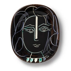 Pablo Picasso Madoura Ceramic Plate 'Visage de femme' Ramié 220