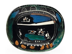 Pablo Picasso Madoura, Corrida verte, Glazed ceramic plate, Ramie 81