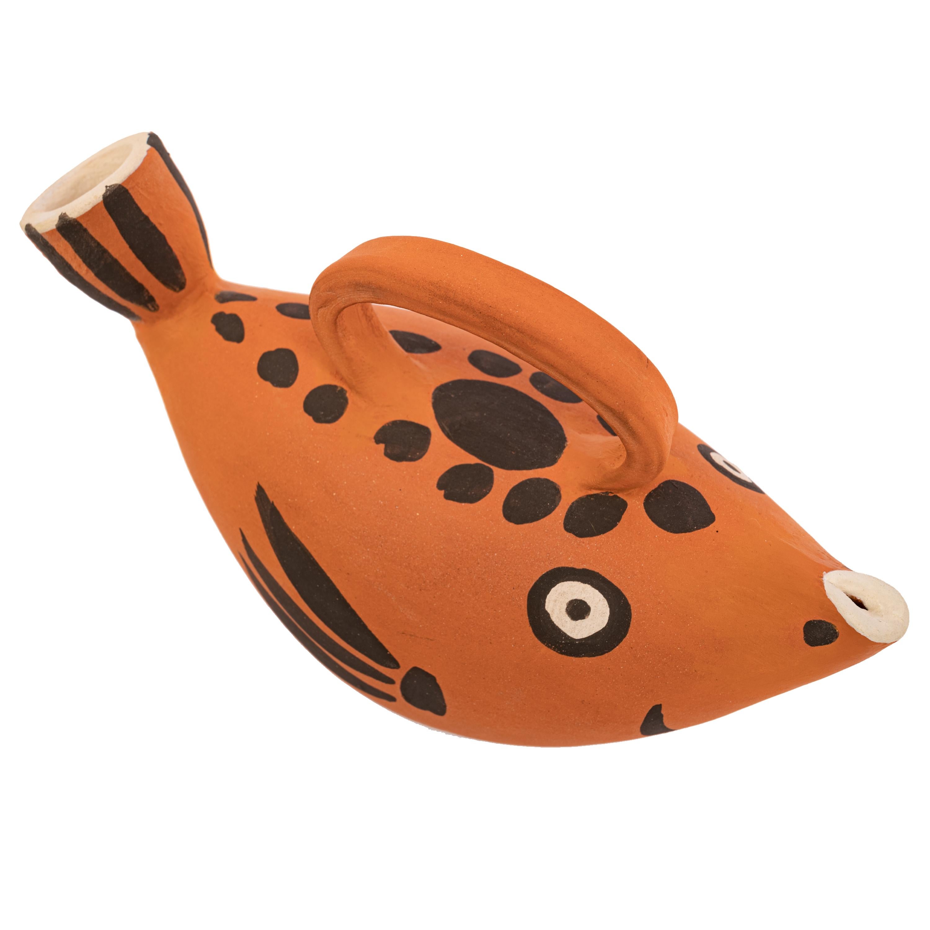 Pablo Picasso Terracotta Fish Pitcher Madoura Pottery Sujet Poisson France 1952  For Sale 2