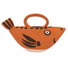 Pablo Picasso Terracotta Fish Pitcher Madoura Pottery Sujet Poisson France 1952 