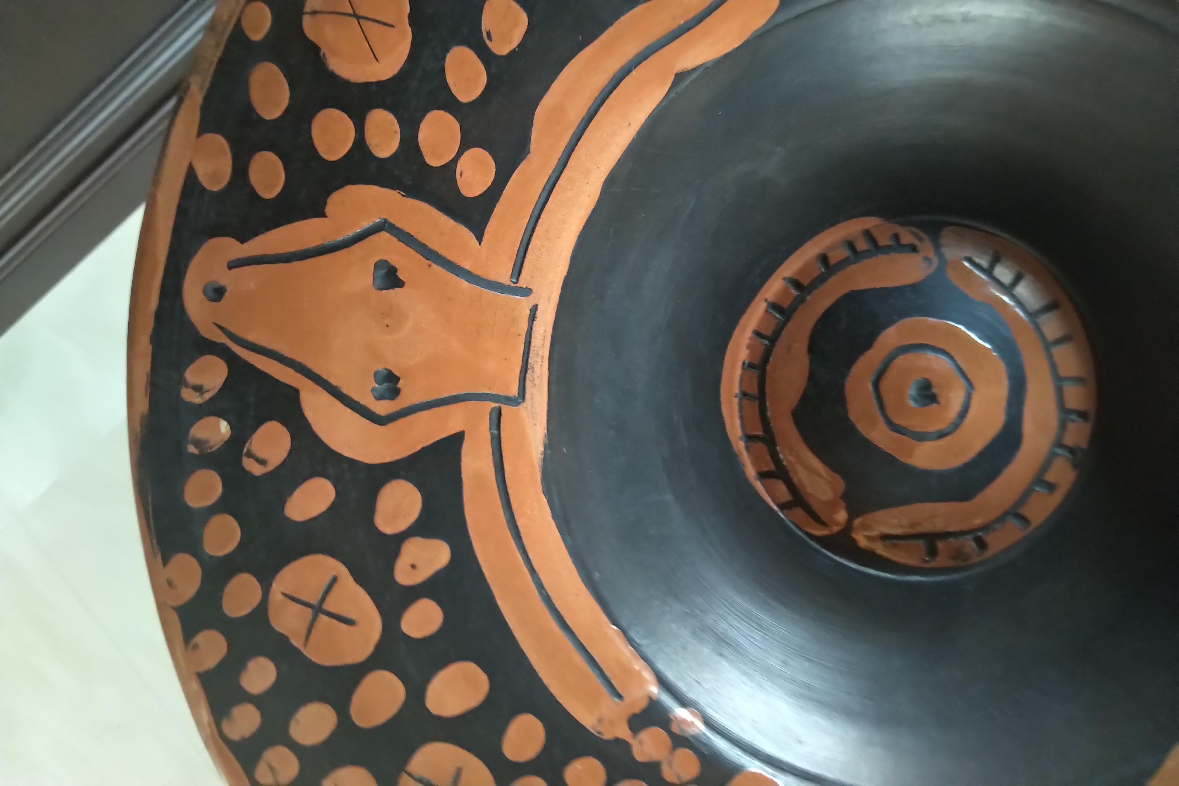 Picasso Madoura Keramik A.R. 403 Spanische Schale mit Toros Plat Espagnol au Tor im Angebot 2