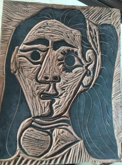 Picasso Madoura Keramik A.R. 520 Frau mit flauschigem Haar