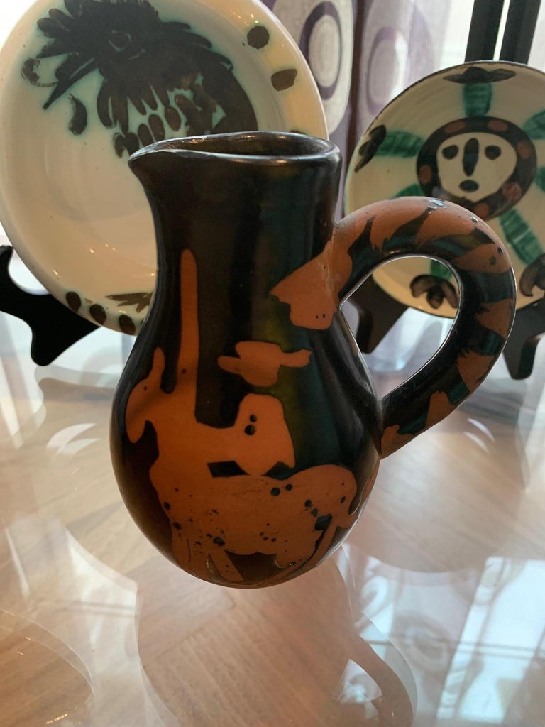 Picasso Madoura Ceramic Ramie 162 Bullfighter Jug - Brown Abstract Print by Pablo Picasso
