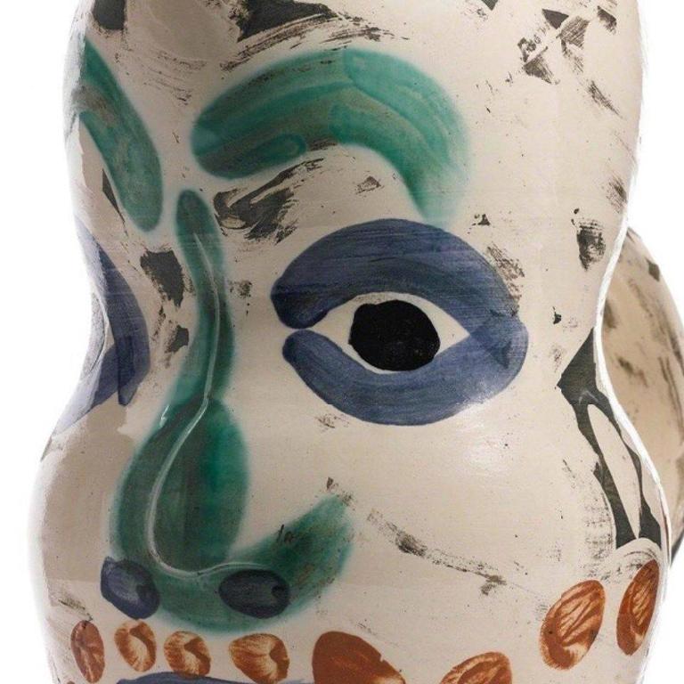 Face With Points Ramie 610 Picasso Madoura Ceramic  - Brown Still-Life Sculpture by Pablo Picasso