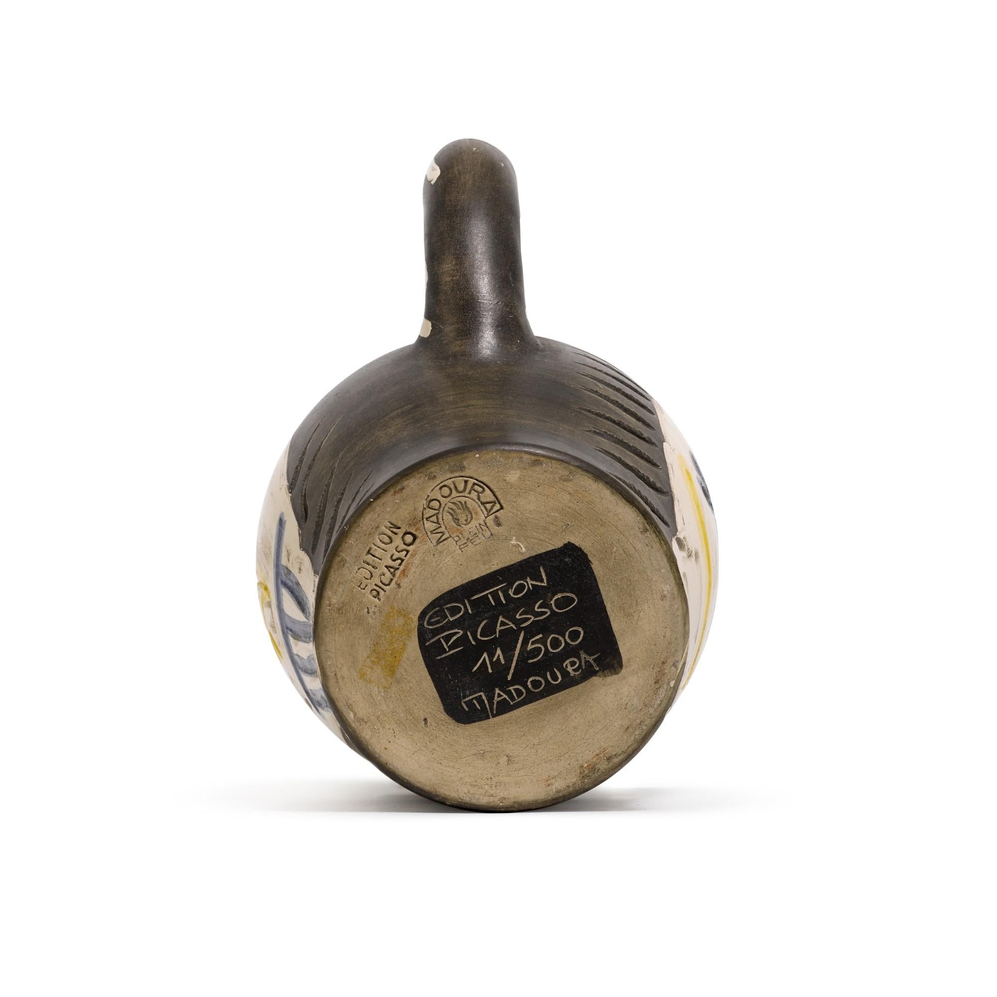 Pichet au vase, Picasso, 1950's, Pitcher, Earthenware, Design, Greek, Design - Beige Figurative Sculpture by Pablo Picasso