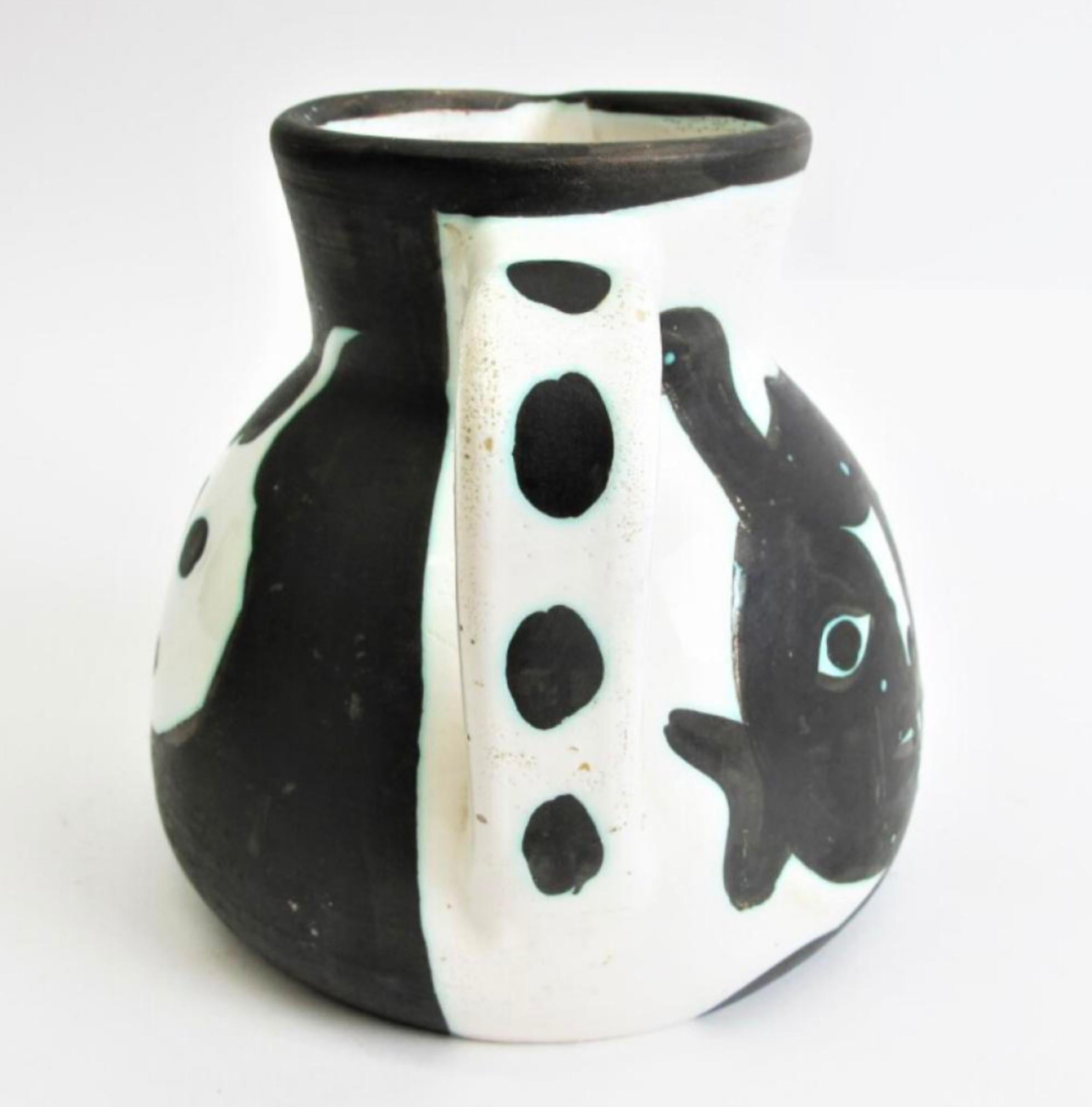 Pichet Têtes, Pablo Picasso, 1950's. Pitcher, Ceramic, Design, Earthenware 1