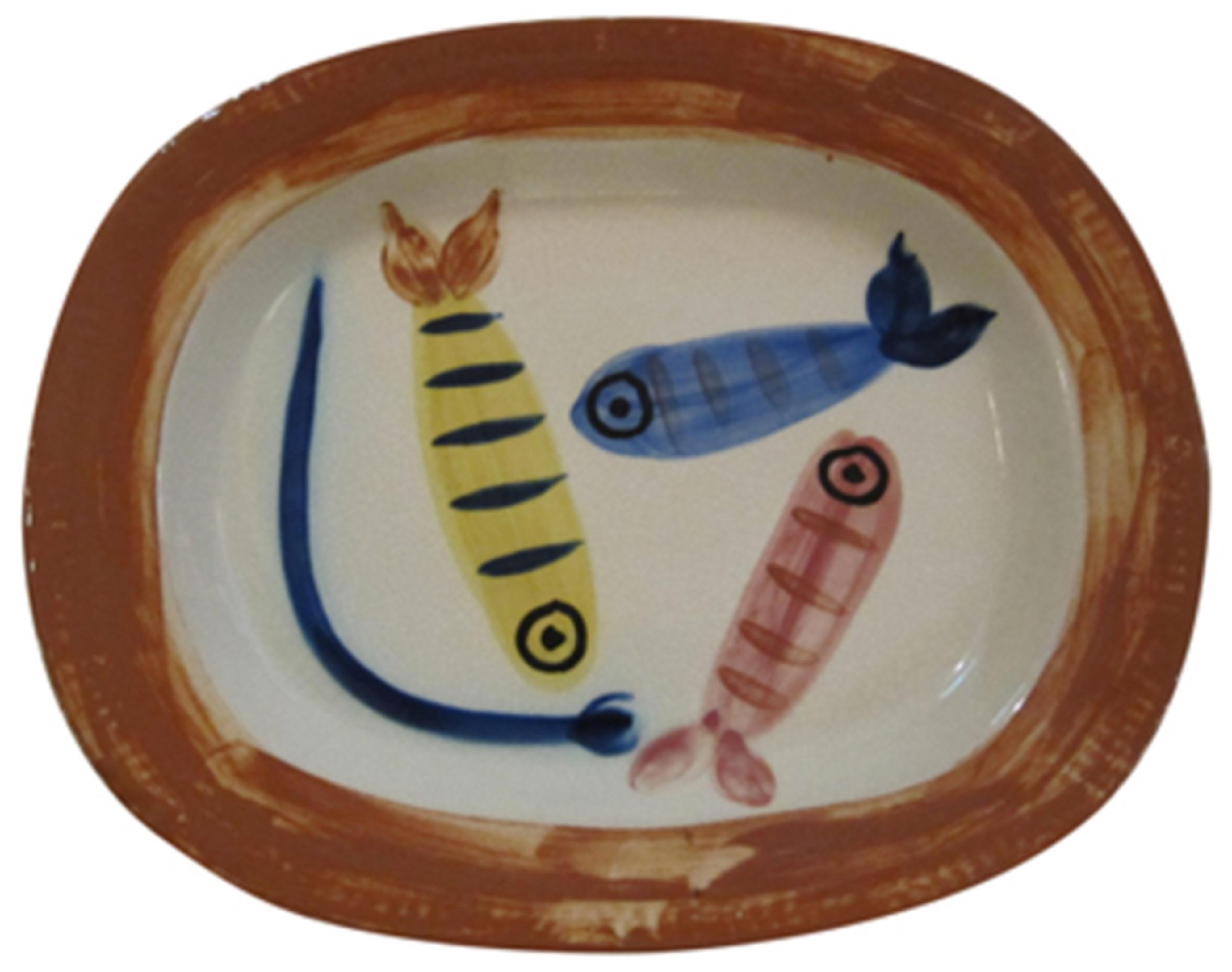 Pablo Picasso Still-Life Sculpture - Ramie 31 Picasso Madoura Ceramic Four Polychrome Fishes