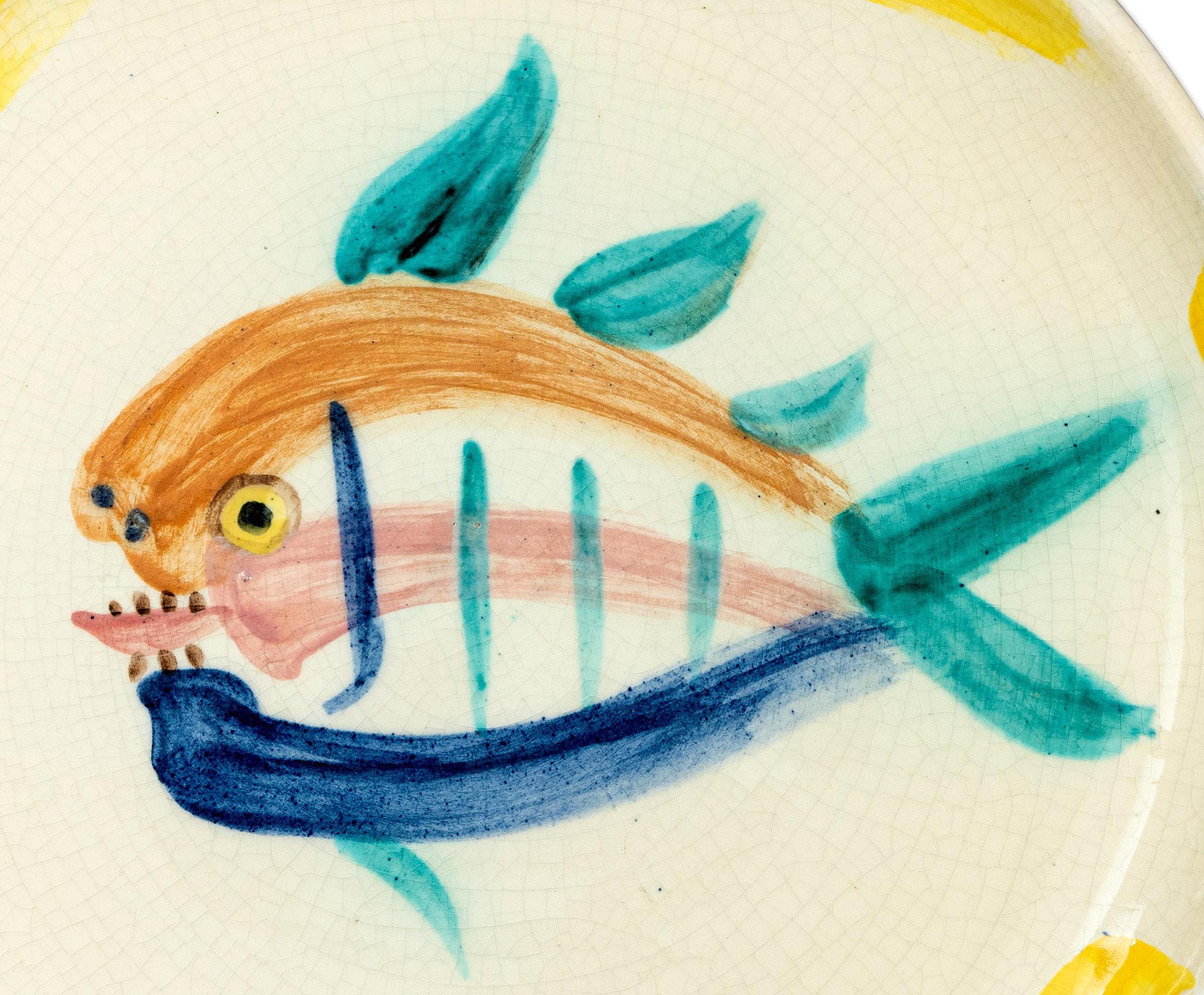 Assiette Poisson R (assiette de service Fish) - Sculpture de Pablo Picasso