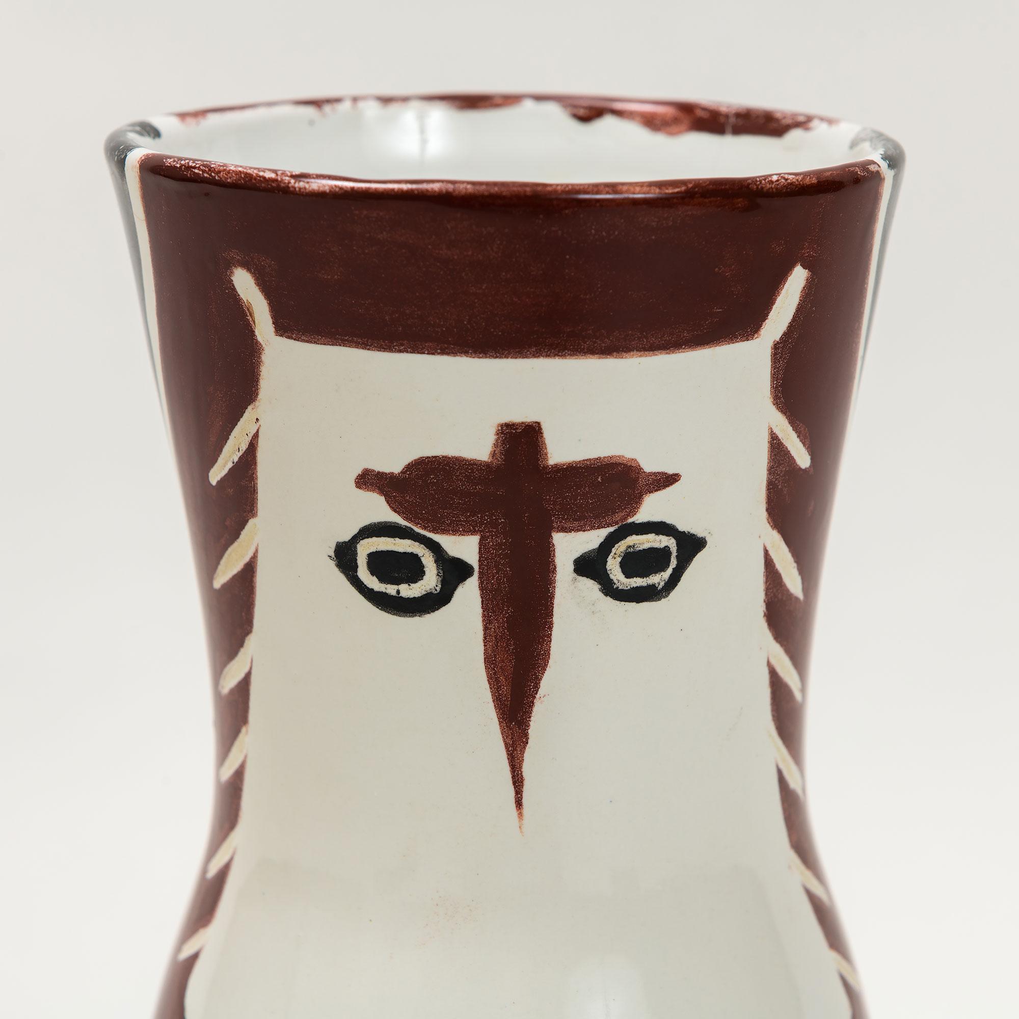 Signed Limited Madoura Pottery Chouetton Owl Vase - Beige Figurative Sculpture by Pablo Picasso