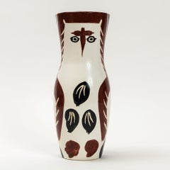 Signed Limited Madoura Pottery Chouetton Owl Vase