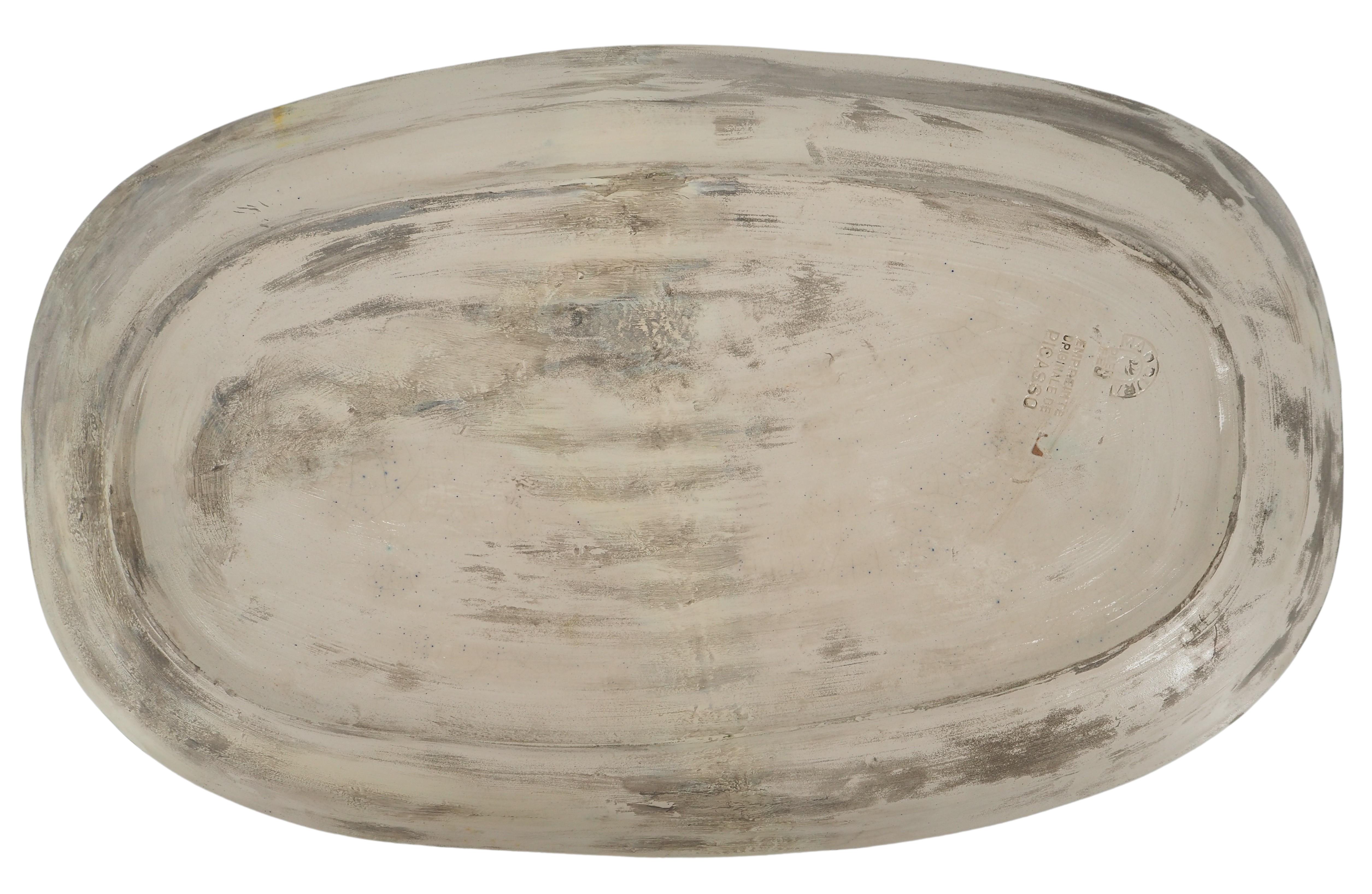 Grand plat à tête de chèvre - Céramique originale MADOURA - Edition /100 (Ramié #148) en vente 6