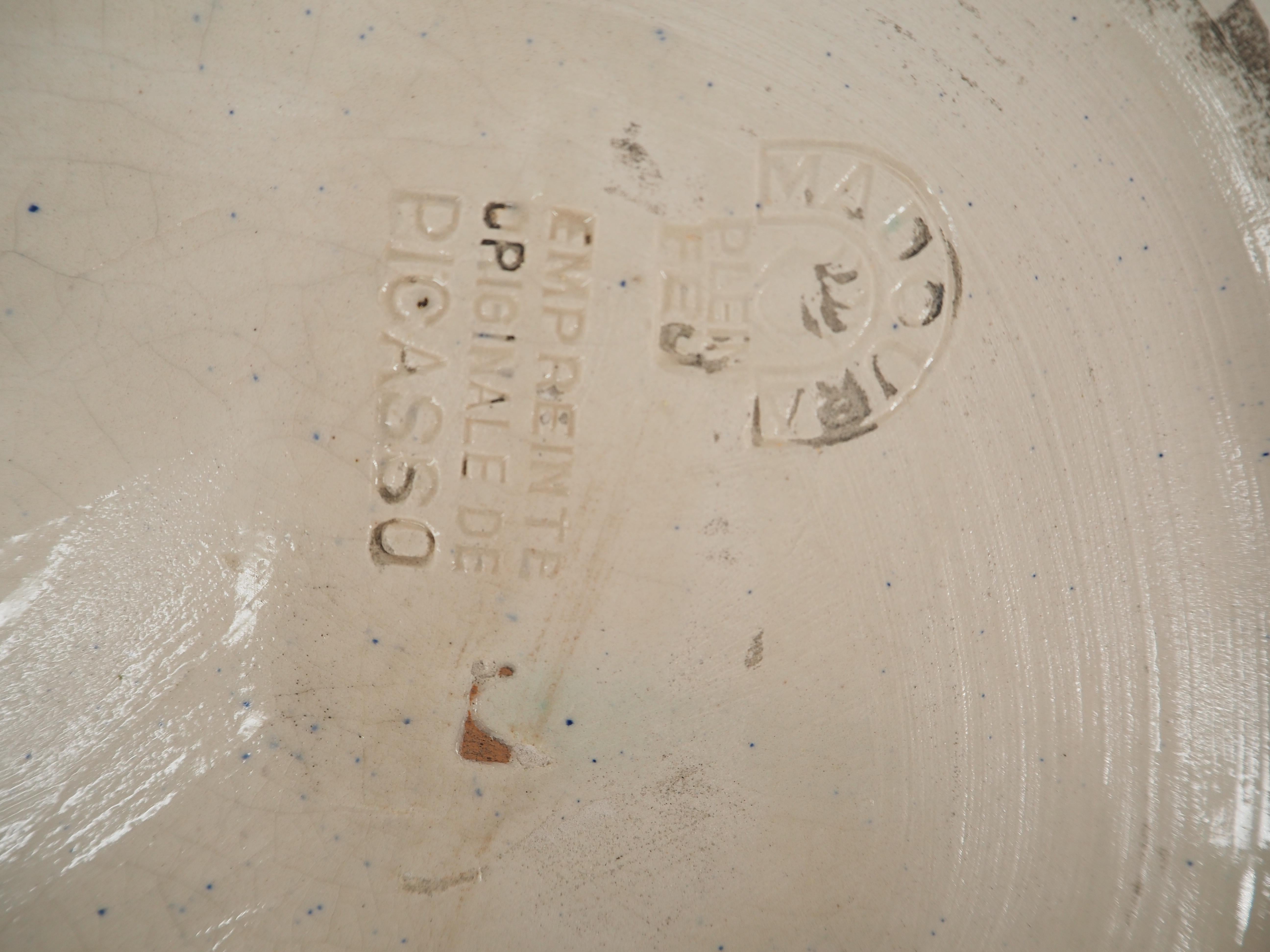 Grand plat à tête de chèvre - Céramique originale MADOURA - Edition /100 (Ramié #148) - Sculpture de Pablo Picasso