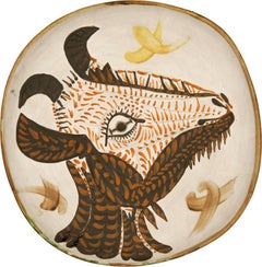 Tête de chèvre de profil, Pablo Picasso, Ceramic, 1950's, terracotta, Interior