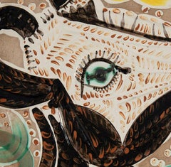 Tête de chèvre de profil, Pablo Picasso, Earthenware, Ceramic, Plate, 1950's