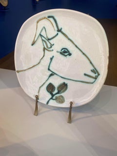 Tête de chèvre de profil, Picasso, 1950's, Plate, Goat, Animal, Design, Ceramic