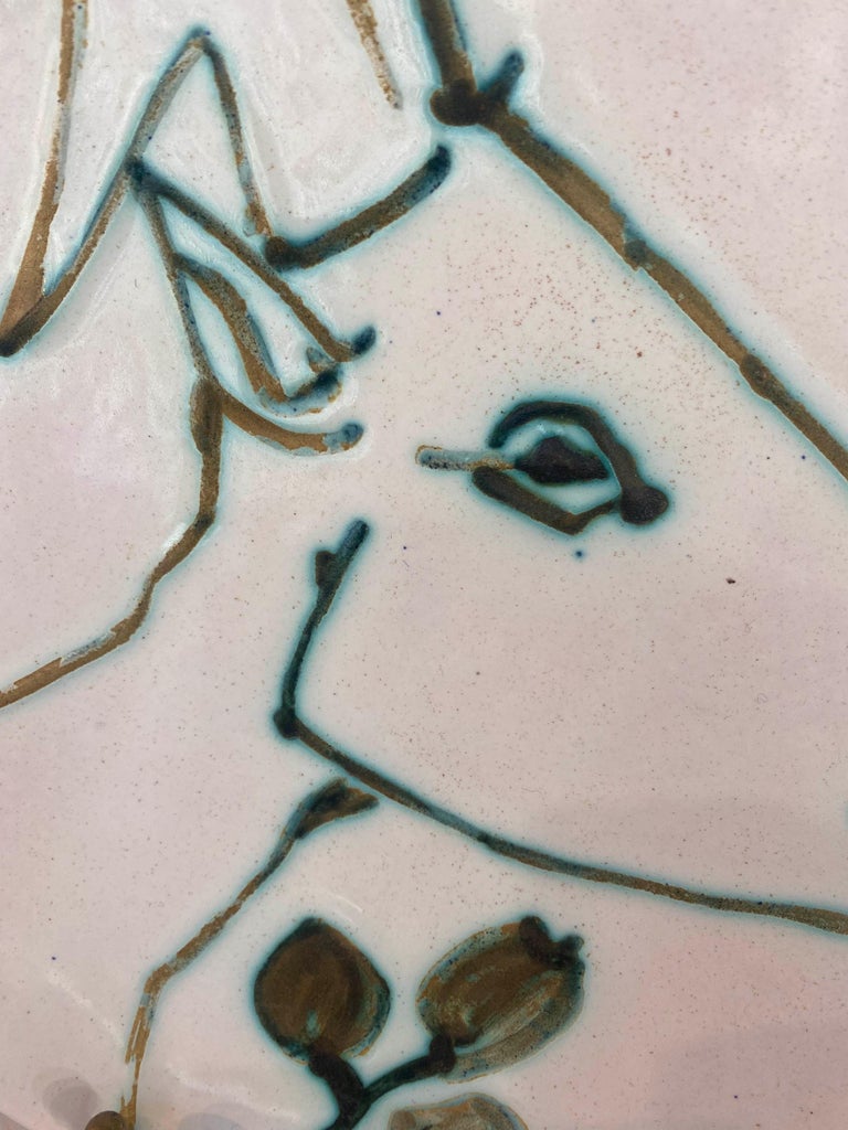 Tête de chèvre de profil, Picasso, 1950's, Plate, Goat, Animal, Design, Ceramic For Sale 2