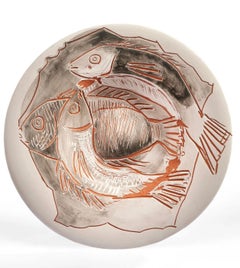 Trois poissons sur fond gris (A.R. 396), Pablo Picasso, Design, Ceramic, Madoura