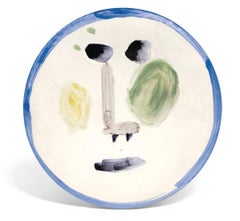 Visage au nez à angle droit, Picasso, Unique piece, Face, Absract, 1960's