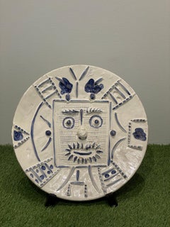 Visage dans un carré, Picasso, plate, multiples, edition, 1950's, portrait, face