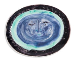 Visage dans un ovale, Picasso. 1950's, Edition, Plate, Design, Kitchen, Face