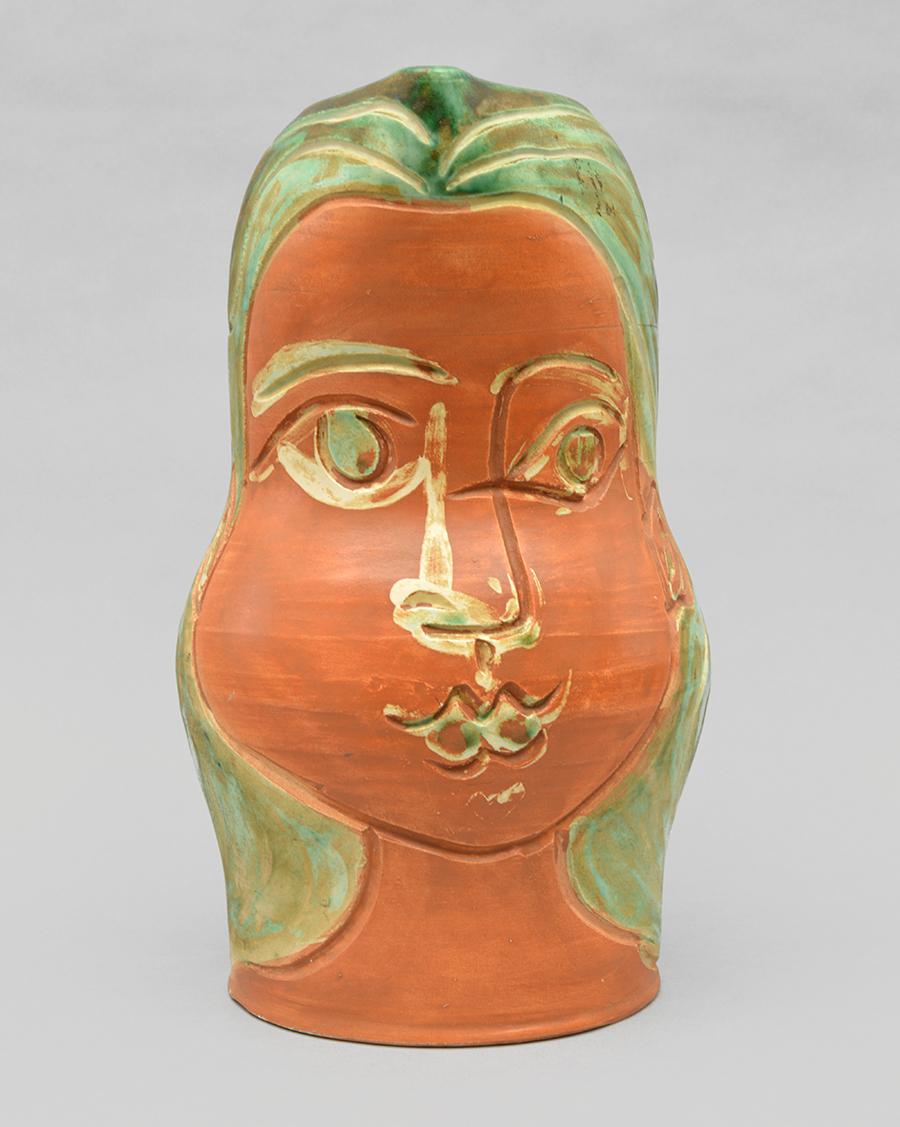 Visage de femme (Femme au visage), 1953 - Gris Figurative Sculpture par Pablo Picasso