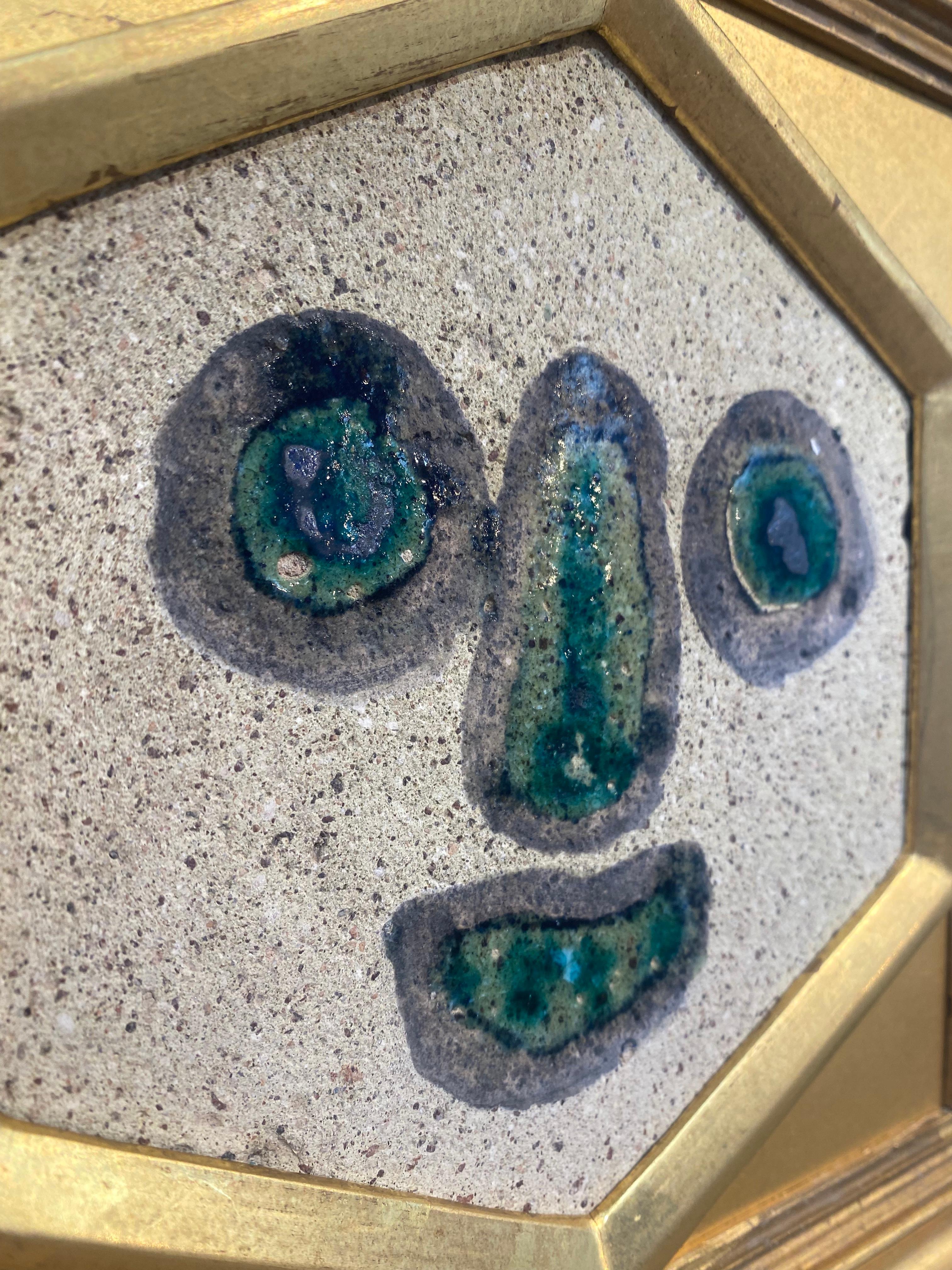 Visage, Picasso, años 50, Obra única, escultura, diseño, Marco, Retrato - Sculpture De la posguerra de Pablo Picasso