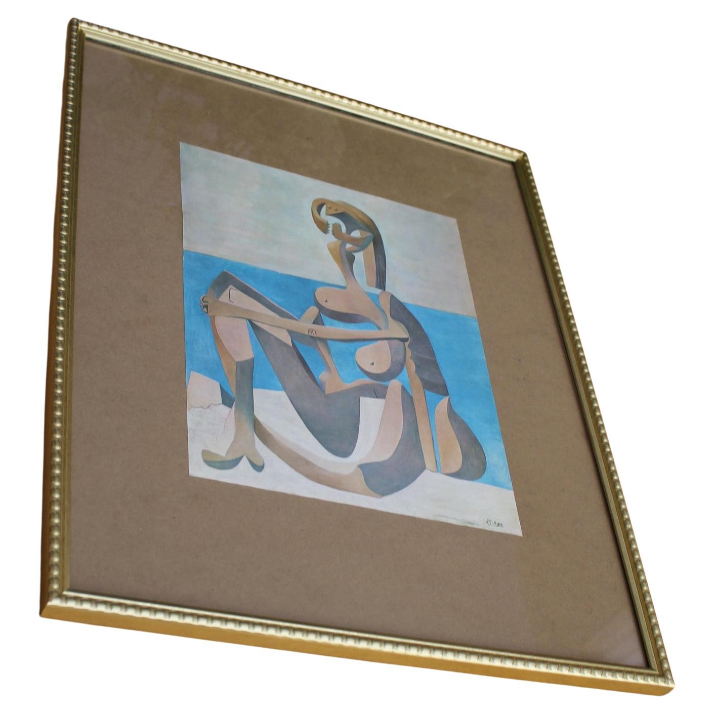 Pablo Picasso Bagnante seduto 1930 Litografia originale autorizzata di Ginevra Circa '69 in vendita