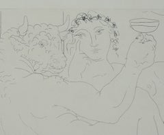 Pablo Picasso Signed Etching, Minotaure une Coupe à la Main et Jeune Femme, 1933