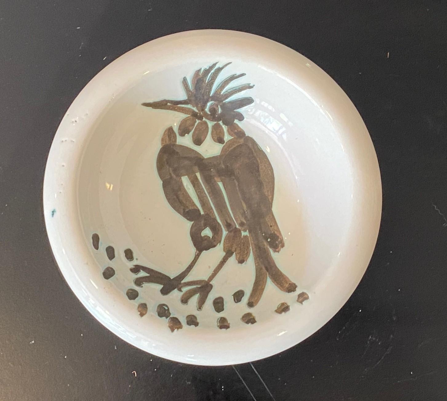 Pablo Picasso Signed Limited Ed. Madoura Pottery Bowl Oiseau à la Huppe A.R. 173 For Sale 7