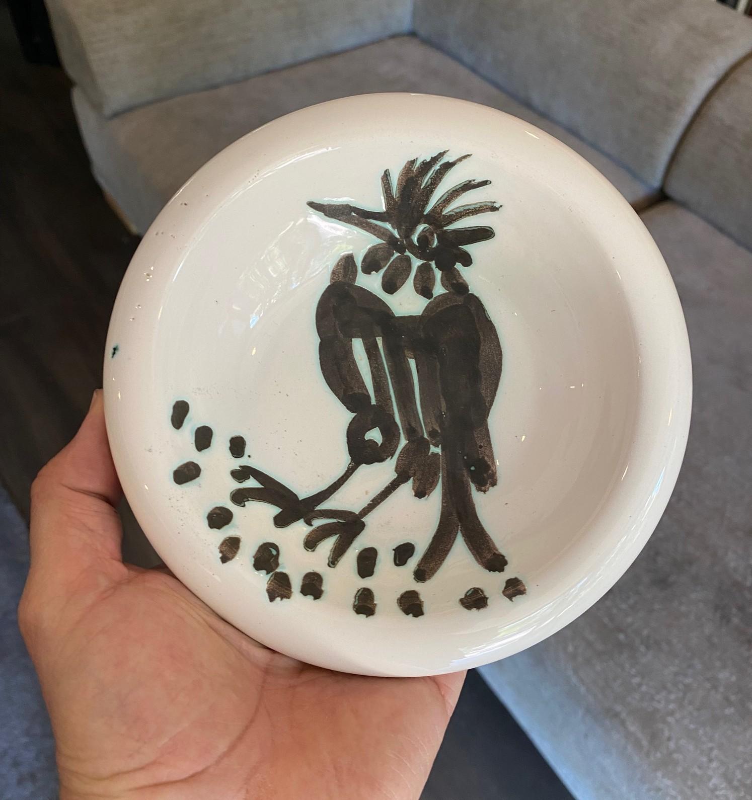 Pablo Picasso Signed Limited Ed. Madoura Pottery Bowl Oiseau à la Huppe A.R. 173 For Sale 9