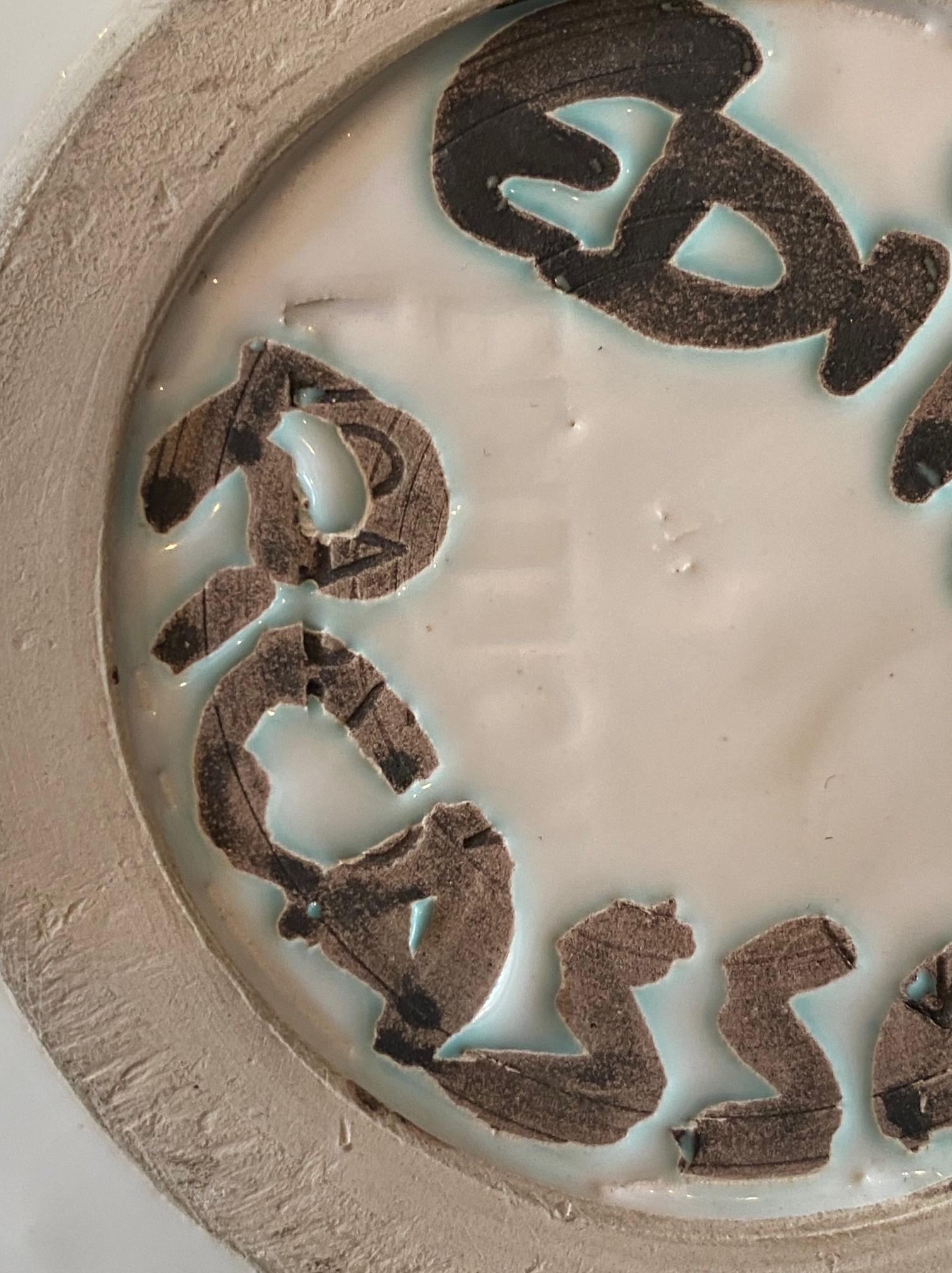 Pablo Picasso Signed Limited Ed. Madoura Pottery Bowl Oiseau à la Huppe A.R. 173 For Sale 11