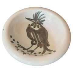 Pablo Picasso Signed Limited Ed. Madoura Pottery Bowl Oiseau à la Huppe A.R. 173