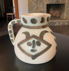 Pablo Picasso Signed Limited Ed. Madoura Pottery Pitcher Têtes , 1956 A.R. 368